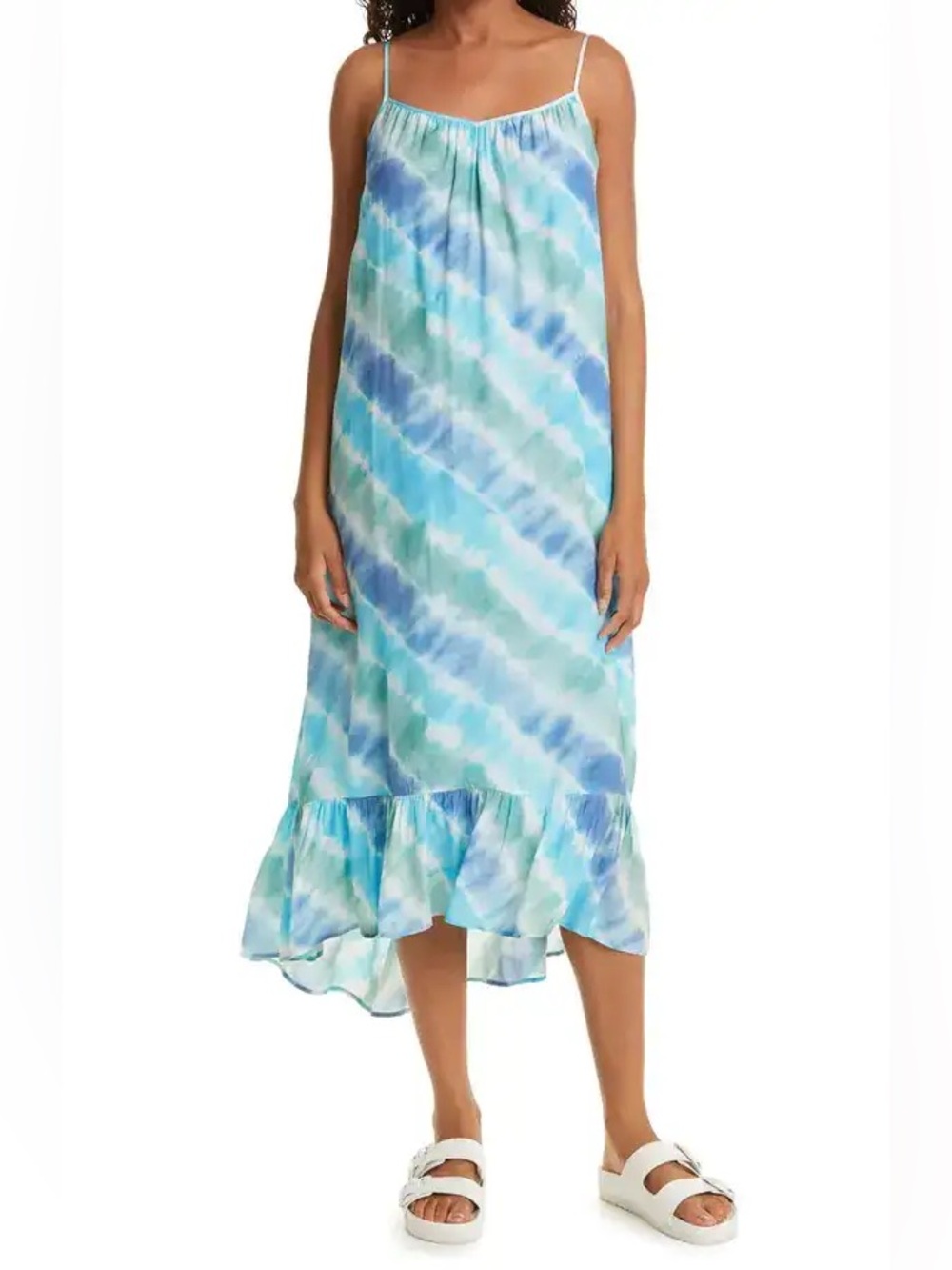 Rails Jennica Midi Slip Dress in Blue Ocean Mist Tie Dye Sz XL